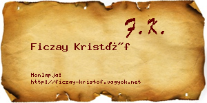 Ficzay Kristóf névjegykártya
